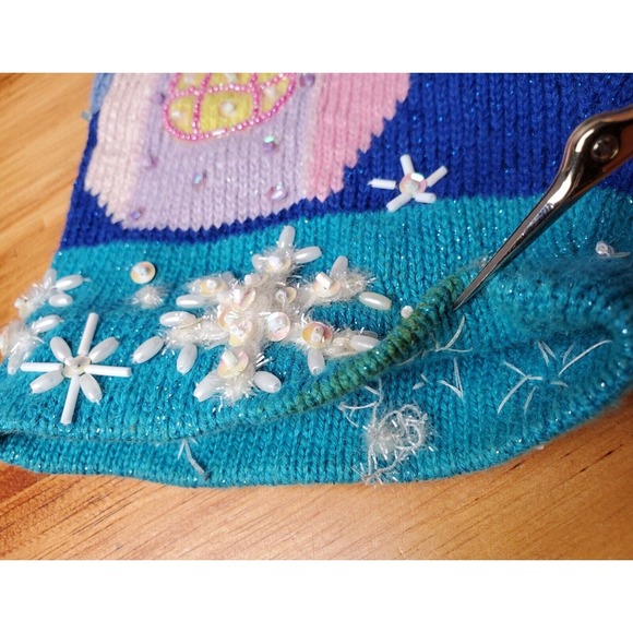 Please Read Design Options Philip‎ Jane Gordon XL Sweater Winter Snow Scene - Picture 9 of 11